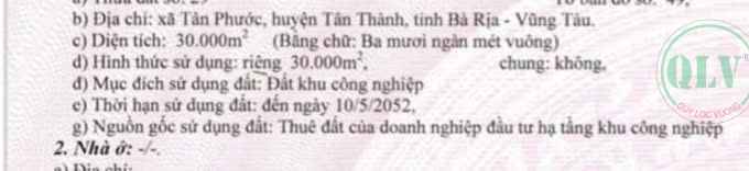 Bán đất rộng 30.000m2 trong KCN Cái Mép, Bà Rịa - Vũng Tàu, 130 usd/m2