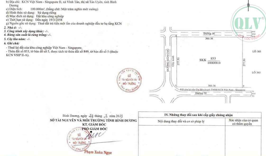 Bán đất rộng 100.000m2 trong KCN VSIP 2, Bình Dương, 199 usd/m2