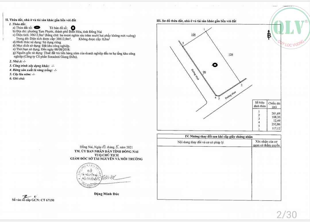 Bán đất xây xưởng 30.612m2 ở KCN Giang Điền, Đồng Nai, 179 USD/m2