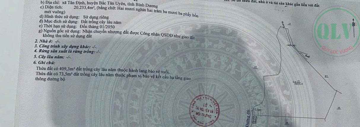 Cho thuê/bán xưởng KV 20.233m2 ở Tân Định, Tân Uyên, BD, 2.5 USD/m2